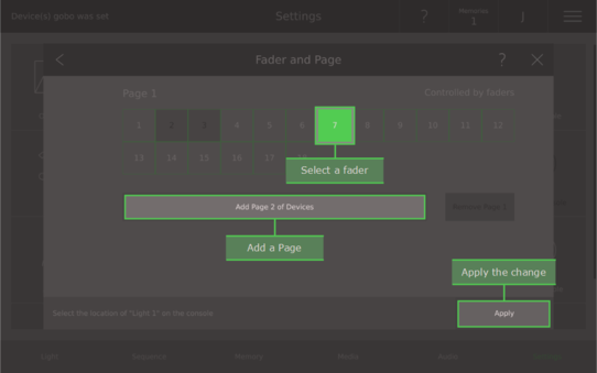 patch fader page select