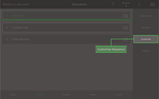 Select Customise Sequence